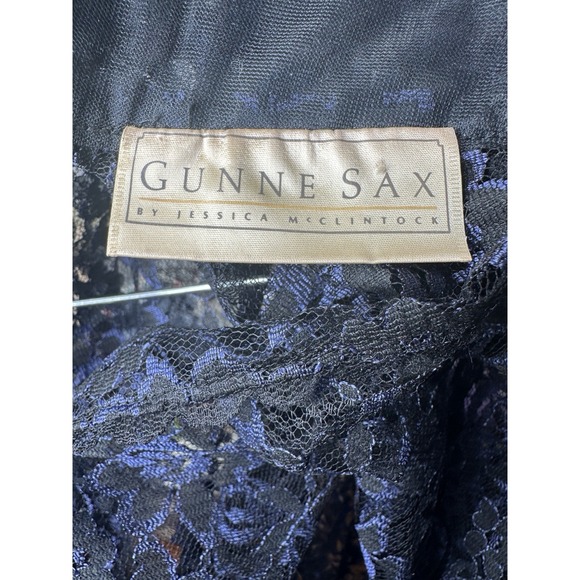 Vintage 1980s Gunne Sax Jessica McClintock Black Lace Blouse Whimisgoth Sz S - Picture 8 of 8